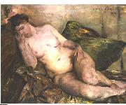 Lovis Corinth Reclining nude oil on canvas